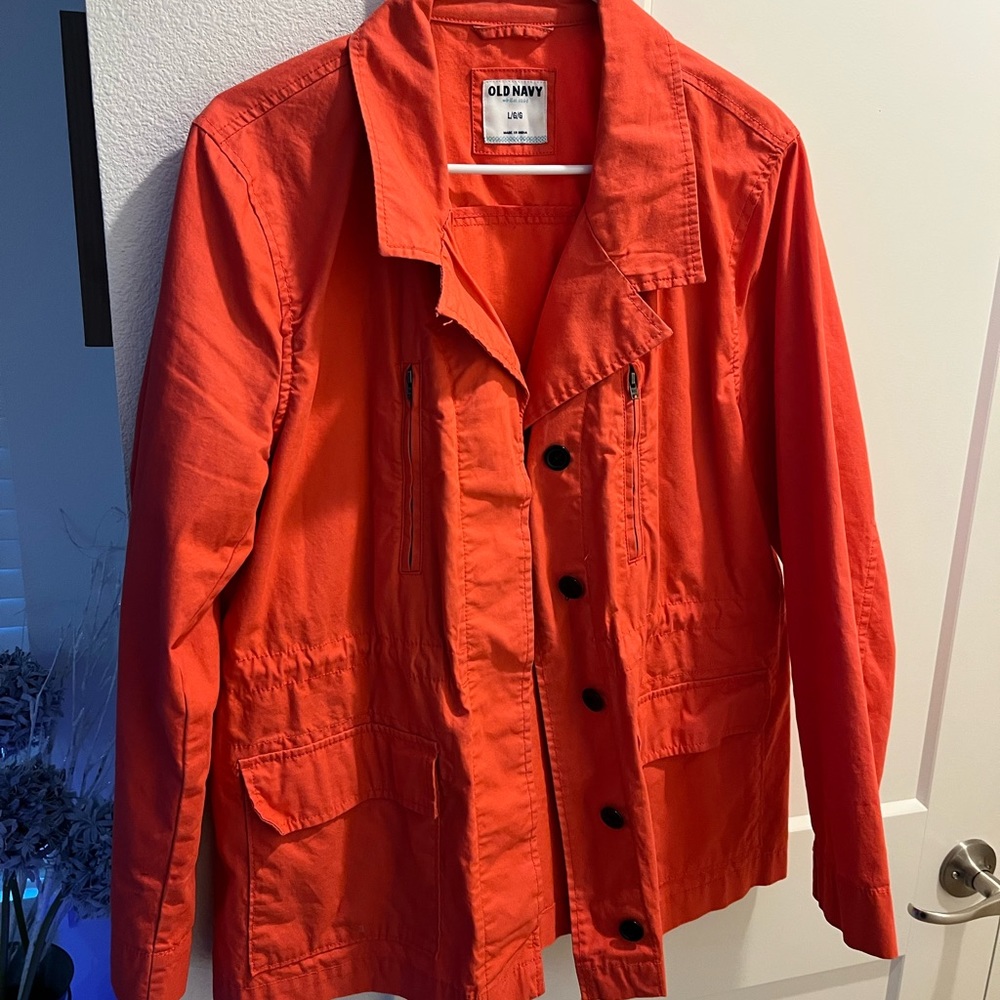 Orange Old Navy Button Up Jacket LG